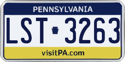 PA license plate LST3263