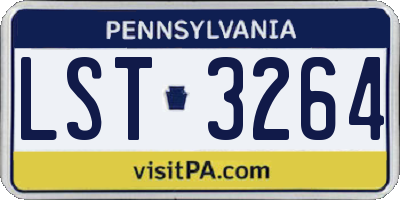 PA license plate LST3264