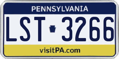 PA license plate LST3266