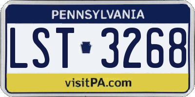 PA license plate LST3268
