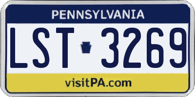PA license plate LST3269