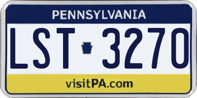 PA license plate LST3270