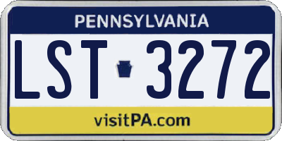 PA license plate LST3272