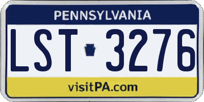 PA license plate LST3276