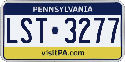 PA license plate LST3277