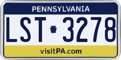 PA license plate LST3278