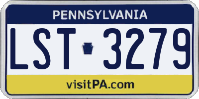 PA license plate LST3279