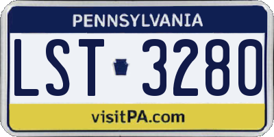 PA license plate LST3280