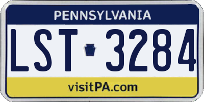 PA license plate LST3284