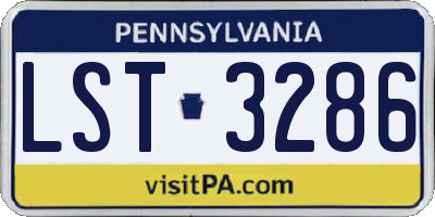 PA license plate LST3286