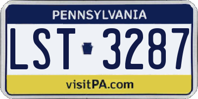 PA license plate LST3287