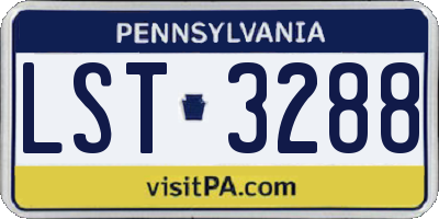 PA license plate LST3288