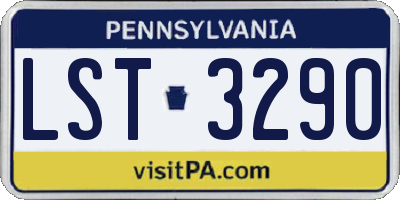 PA license plate LST3290