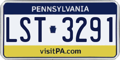 PA license plate LST3291