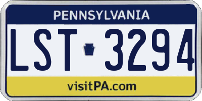 PA license plate LST3294