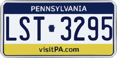 PA license plate LST3295