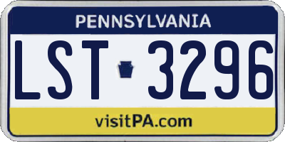 PA license plate LST3296