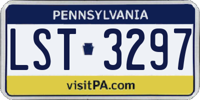 PA license plate LST3297