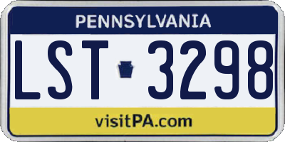 PA license plate LST3298