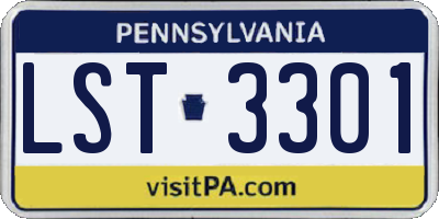PA license plate LST3301