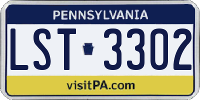 PA license plate LST3302