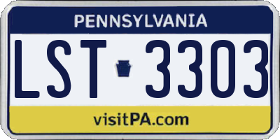 PA license plate LST3303