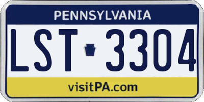PA license plate LST3304
