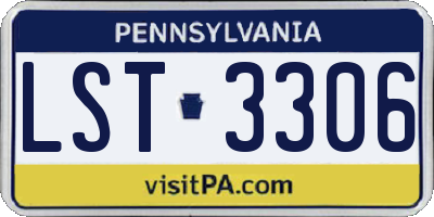 PA license plate LST3306