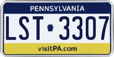 PA license plate LST3307