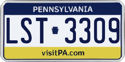 PA license plate LST3309