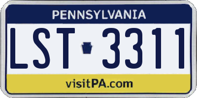 PA license plate LST3311