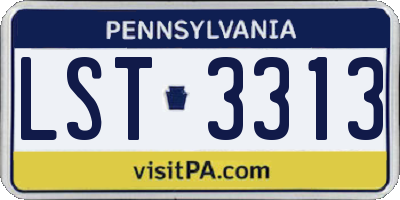 PA license plate LST3313
