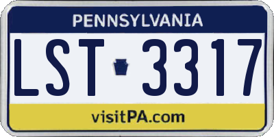 PA license plate LST3317