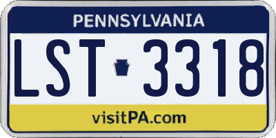 PA license plate LST3318