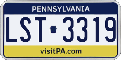 PA license plate LST3319