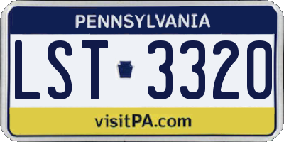 PA license plate LST3320