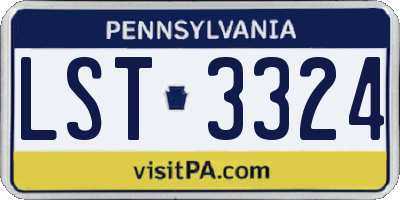 PA license plate LST3324