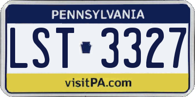 PA license plate LST3327