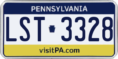 PA license plate LST3328