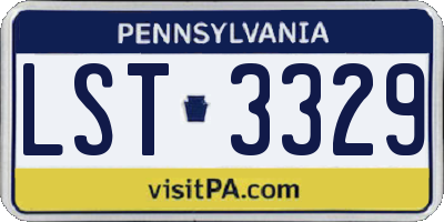 PA license plate LST3329