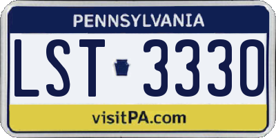 PA license plate LST3330