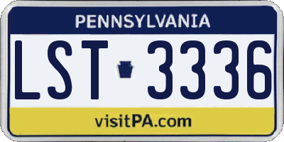 PA license plate LST3336