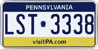 PA license plate LST3338