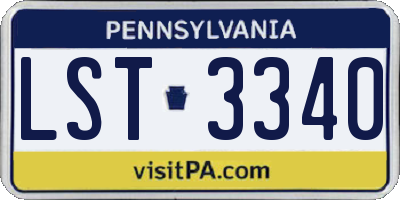 PA license plate LST3340