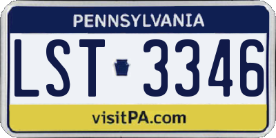 PA license plate LST3346