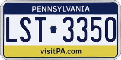 PA license plate LST3350