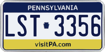 PA license plate LST3356