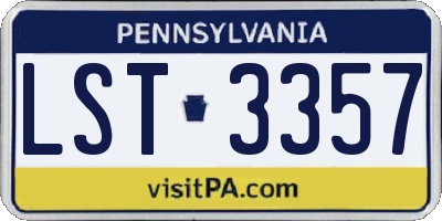 PA license plate LST3357
