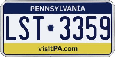 PA license plate LST3359