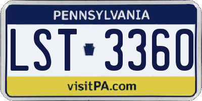 PA license plate LST3360